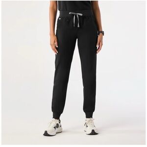 Figs Black Joggers with Gray Drawstring